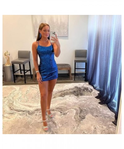 Short Tight Homecoming Dresses for Teens Sparkly Sequin Backless Mini Prom Cocktail Party Gowns Purple $26.09 Dresses