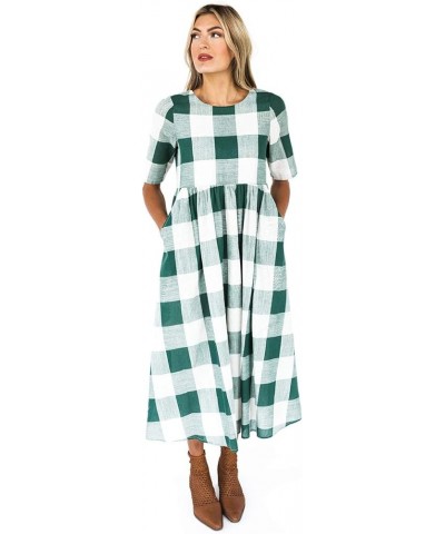 Maddie Buffalo Dress, Plaid Dresses for Women, Checkered Dress, Casual Dresses for Women, Summer Dresses Dark Green $22.61 Dr...