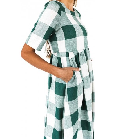 Maddie Buffalo Dress, Plaid Dresses for Women, Checkered Dress, Casual Dresses for Women, Summer Dresses Dark Green $22.61 Dr...