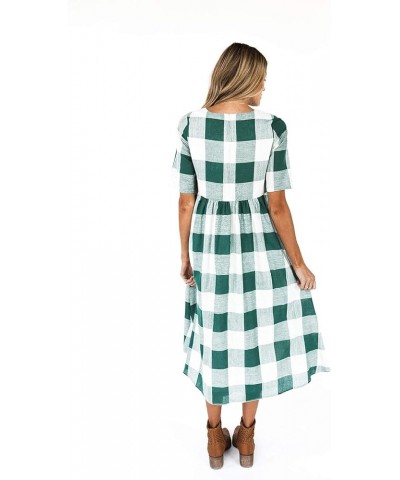 Maddie Buffalo Dress, Plaid Dresses for Women, Checkered Dress, Casual Dresses for Women, Summer Dresses Dark Green $22.61 Dr...