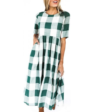 Maddie Buffalo Dress, Plaid Dresses for Women, Checkered Dress, Casual Dresses for Women, Summer Dresses Dark Green $22.61 Dr...