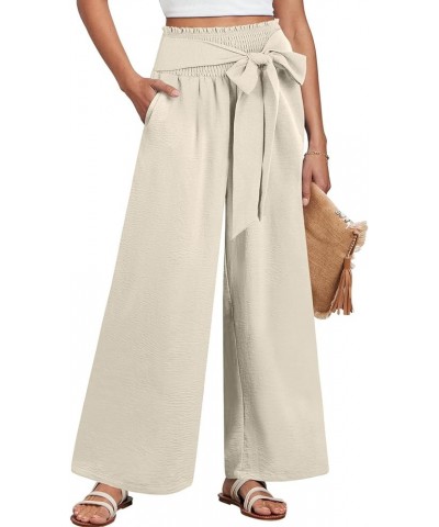 Womens Wide Leg Lounge Pants High Waisted Flowy Palazzo Slacks 2024 Summer Beach Work Cute Casual Trousers 02_ Apricot $21.59...