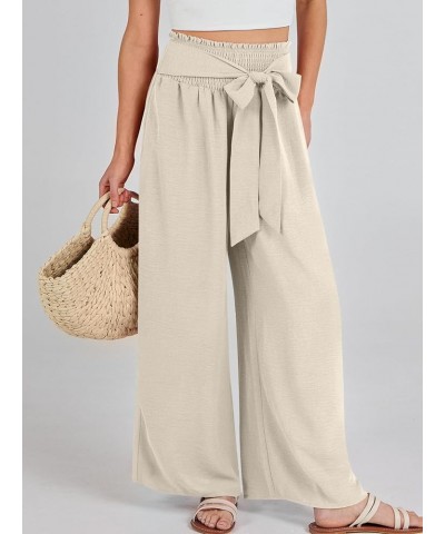 Womens Wide Leg Lounge Pants High Waisted Flowy Palazzo Slacks 2024 Summer Beach Work Cute Casual Trousers 02_ Apricot $21.59...