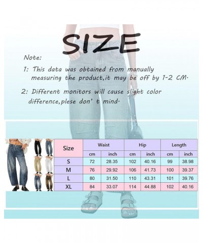 Barrel Jeans Women Vintage Distressed Baggy Boyfriend Jeans Trendy Cropped Wide Leg Mid Rise Barrel Denim Ankle Pants Z3-ligh...