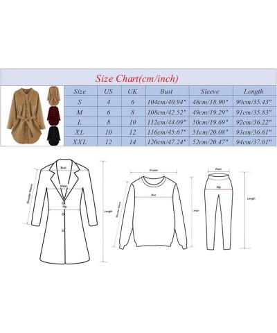 Women Basic Windbreaker Plus Size Belted Coat Overcoat Long Sleeve Trench Outwear Jacket Pockets Long Coats with Belt M Wine ...