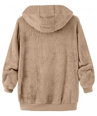 Faux Fur Winter Jackets Fashion Solid Color Sherpa Teddy Coat Hooded Casual Fuzzy Fleece Warm Shaggy Outwear Khaki 11 $9.11 C...