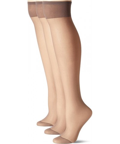 Womens 3-pack Queen Size All Day Sheer Knee High With Reinforced Toeknee high Nu Grey $9.00 Socks