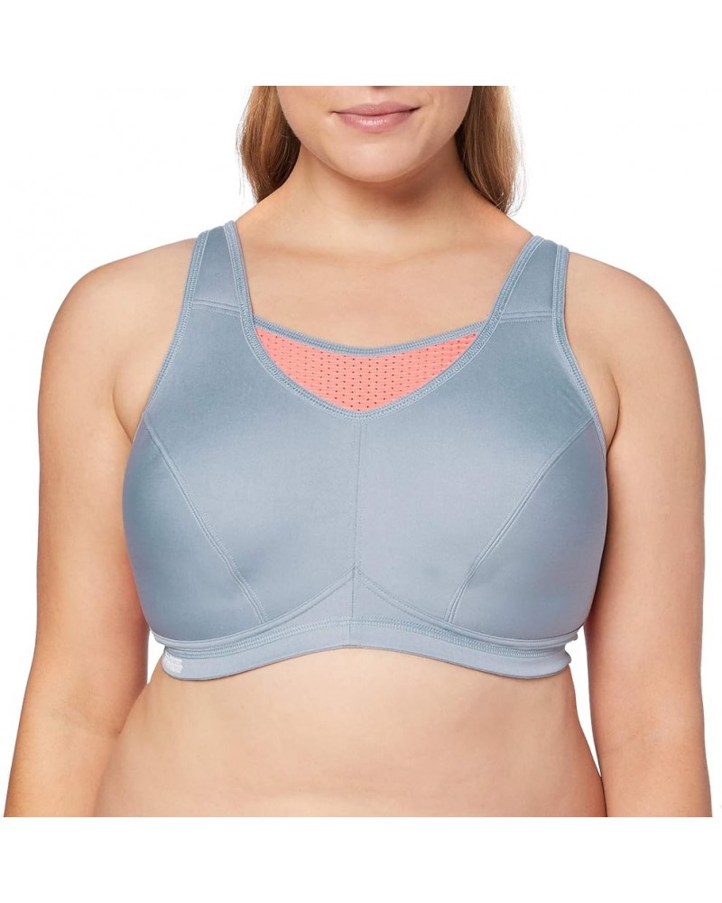 Women's Plus Size No-Bounce Camisole Sports Bra Wirefree 1067 Gray/Coral $17.49 Lingerie