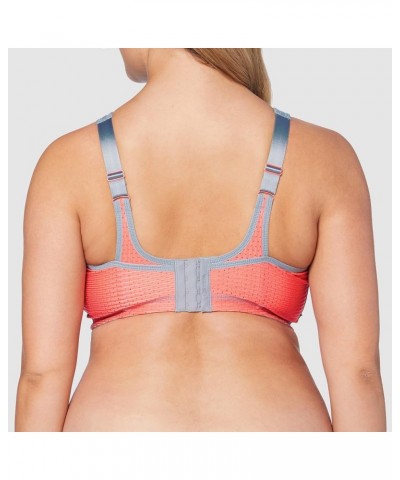 Women's Plus Size No-Bounce Camisole Sports Bra Wirefree 1067 Gray/Coral $17.49 Lingerie