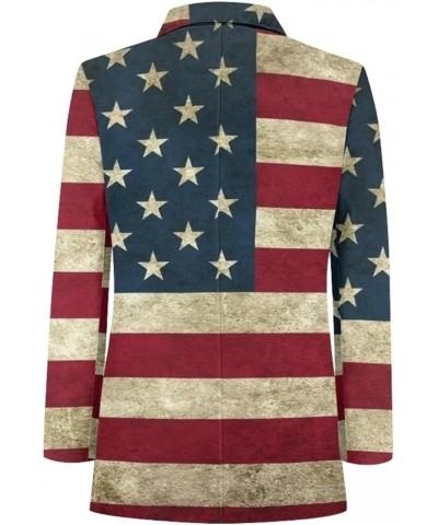 Womens Casual Blazers Open Front Long Sleeve Work Office Jackets Blazer with Pockets American Flag $15.12 Blazers