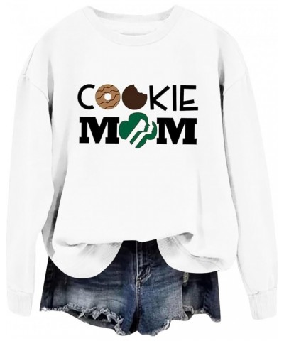 Cookie Mom Sweatshirt for Women 2024 Funny Letter Printed Graphic Long Sleeve Shirts Casual Loose Crewneck Pullover Gift Tops...