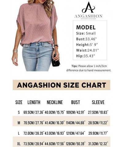 Womens Tops, Short Sleeve Casual Summer Top Solid Color Self Tie Loose Fit Drape Tunic Blouses Shirts 2370pink $14.40 Tops