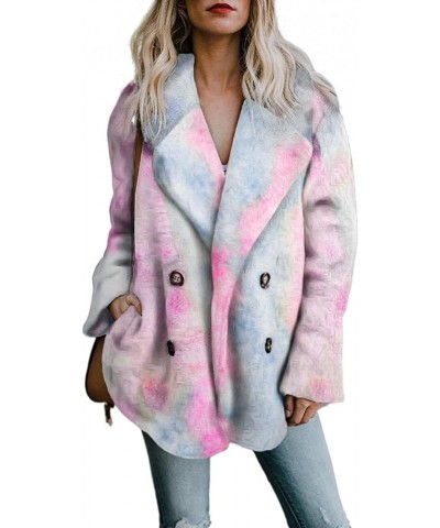 Winter Coats for Women,Womens Fuzzy Fleece Coat Lapel Cardigan Faux Fur Warm Winter Casual Outwear Button Down Jackets B-2 Pi...