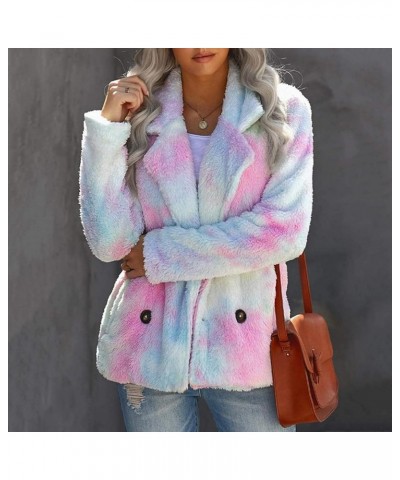 Winter Coats for Women,Womens Fuzzy Fleece Coat Lapel Cardigan Faux Fur Warm Winter Casual Outwear Button Down Jackets B-2 Pi...