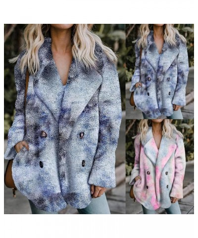 Winter Coats for Women,Womens Fuzzy Fleece Coat Lapel Cardigan Faux Fur Warm Winter Casual Outwear Button Down Jackets B-2 Pi...