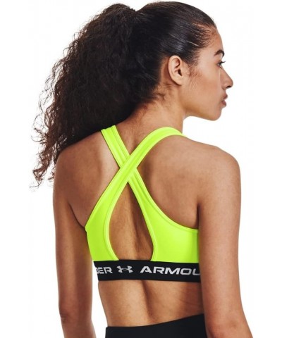 Women's Crossback Mid Impact Sports Bra High-vis Yellow (731)/White $16.27 Lingerie