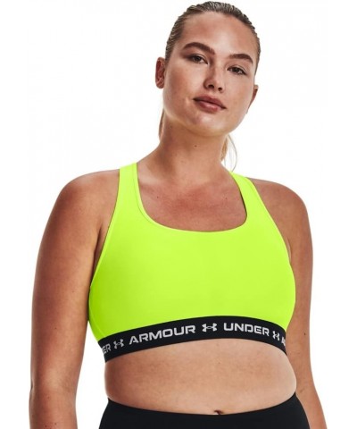 Women's Crossback Mid Impact Sports Bra High-vis Yellow (731)/White $16.27 Lingerie