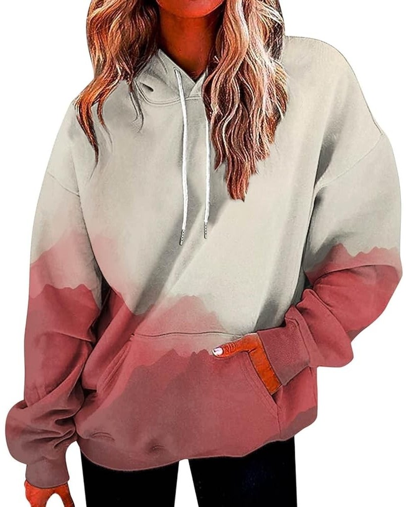 Women's Casual Hoodies Long Sleeve Lightweight Pullover Tops Loose Spring Sweatshirt with Pocket B1-pink $8.40 Activewear