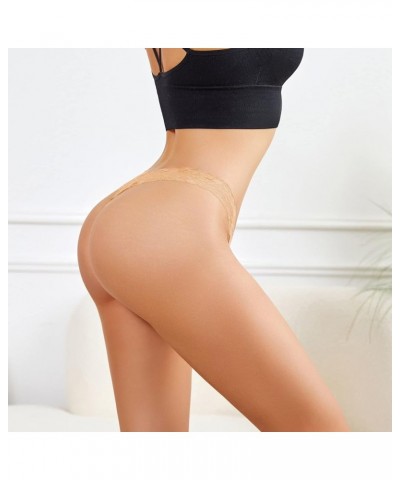 Women G-String Thongs Sexy Underwear Low Rise Cotton Panties Breathable Stretch T Back Underpants Bikini Briefs Beige-2 $7.76...