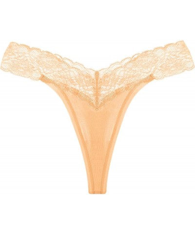 Women G-String Thongs Sexy Underwear Low Rise Cotton Panties Breathable Stretch T Back Underpants Bikini Briefs Beige-2 $7.76...