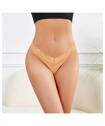 Women G-String Thongs Sexy Underwear Low Rise Cotton Panties Breathable Stretch T Back Underpants Bikini Briefs Beige-2 $7.76...