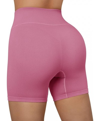 Women Ribbed Seamless Leggings High Waisted Workout Gym Yoga Pants 17 Shorts Hot Pink $10.48 Activewear