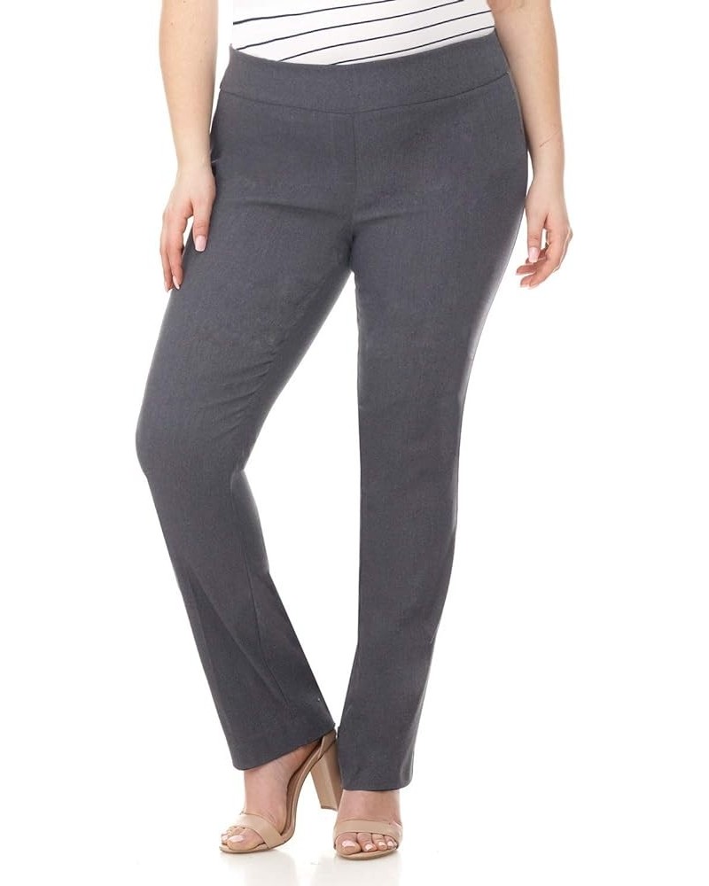 Curvy Woman Plus Size Modern Straight Leg Pant w/Tummy Control Charcoal $25.49 Pants