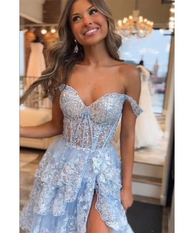 Women Tiered Tulle Lace Appliques Prom Dress A-Line Formal Ball Gown for 2023 Evening Party Dresses Olive Green $46.64 Dresses