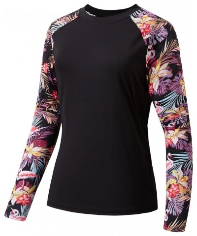 Women's UPF 50+ UV Sun Protection T-Shirt Long Sleeve Fishing Hiking Performance Shirts Black/Flamingo $12.87 Activewear