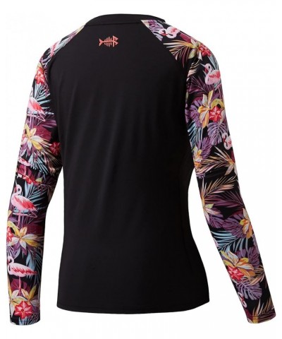 Women's UPF 50+ UV Sun Protection T-Shirt Long Sleeve Fishing Hiking Performance Shirts Black/Flamingo $12.87 Activewear