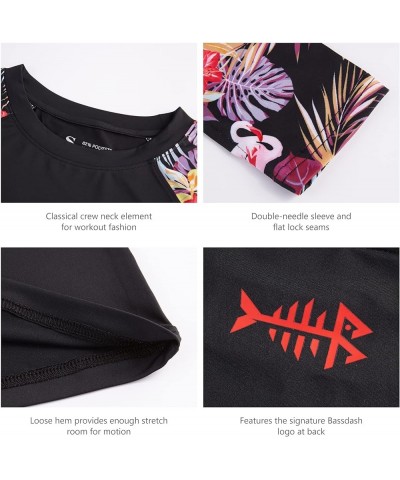 Women's UPF 50+ UV Sun Protection T-Shirt Long Sleeve Fishing Hiking Performance Shirts Black/Flamingo $12.87 Activewear