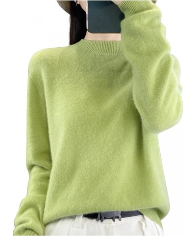 Sweaters for Women, Cashmere Sweater, Long Sleeve Crew Neck Soft Warm Pullover Knit Jumpers Light Green $23.02 Sweaters