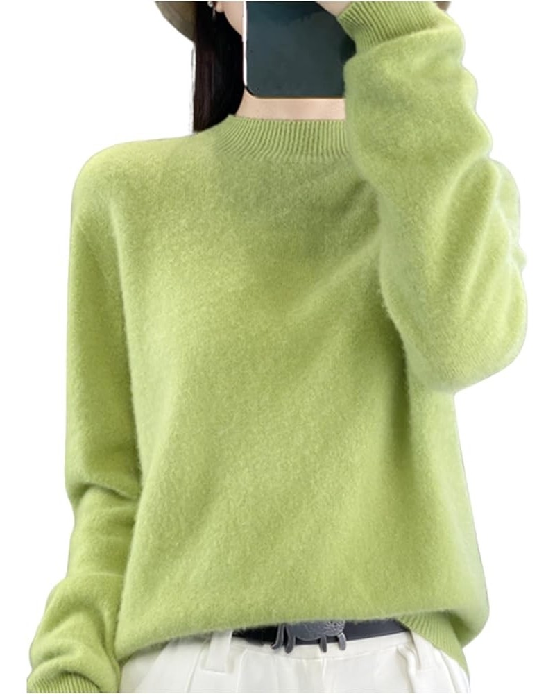 Sweaters for Women, Cashmere Sweater, Long Sleeve Crew Neck Soft Warm Pullover Knit Jumpers Light Green $23.02 Sweaters