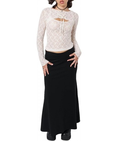 Women 2 Piece Crop Tops Sexy Bow Tube Top and Long Sleeve Bolero Shrug Y2k Solid Lace Trim Outfits Sets Streetwear A-white $7...