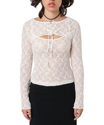 Women 2 Piece Crop Tops Sexy Bow Tube Top and Long Sleeve Bolero Shrug Y2k Solid Lace Trim Outfits Sets Streetwear A-white $7...