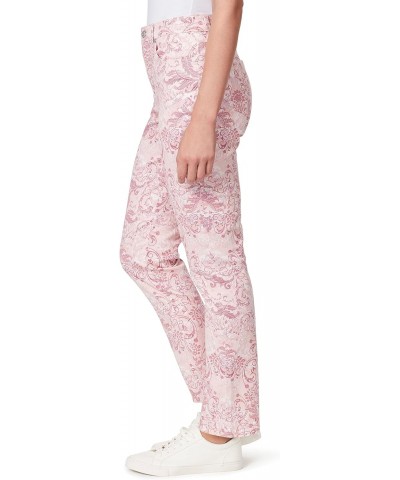 Women's Plus Size Amanda Classic High Rise Tapered Jean, Rosy Pink Roman Scrolls $13.43 Jeans