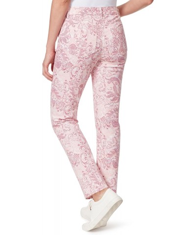 Women's Plus Size Amanda Classic High Rise Tapered Jean, Rosy Pink Roman Scrolls $13.43 Jeans