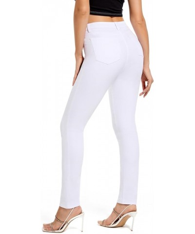 Womens High Waist Stretch Jeans 5 Button Push Up Butt Lifting Skinny Colombian Jeans White $19.24 Jeans