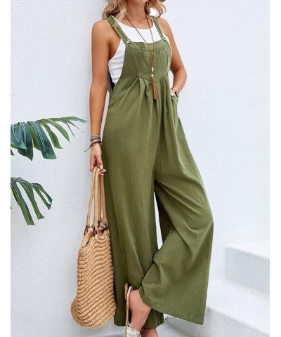 Baggy Overalls for Women 90s Summer Baggy Jumpsuits Plus Size Jumpers Rompers Casual Sleeveless Wide Leg Jumpsuit Green-1 $13...