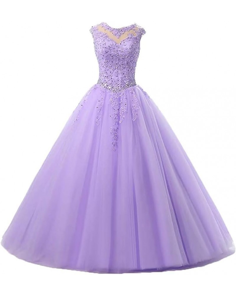 Lace Appliques Quinceanera Dresses Sweet 15 16 Beading Sequined Evening Prom Ball Gown Long H152 Lilac $35.36 Dresses