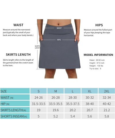 Women's Skorts Skirts 20" Knee Length,Tennis Golf Pickleball Sports Skirts with High Waisted Zipper Pockets Grey $17.60 Skirts