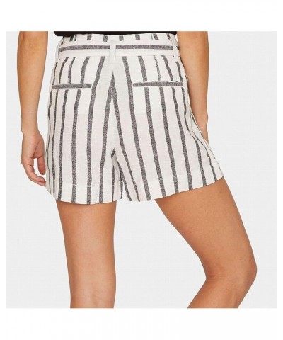 Sanctuary Womens Inland High Rise Striped Shorts Ivory/Black $6.48 Shorts