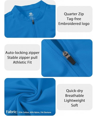 Women's Quarter Zip Quick Dry Lightweight Sleeveless Golf Polo Shirts Lake Blue $12.50 Activewear