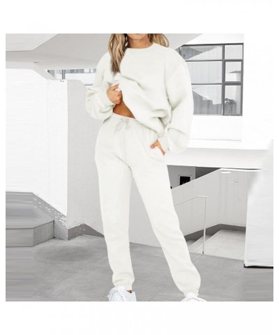 Two Piece Outfits for Women Casual Sweatsuit Oversized Y2K Drawstring Lounge Matching Set 2023 Trendy Cozy Tracksuit E05 whit...