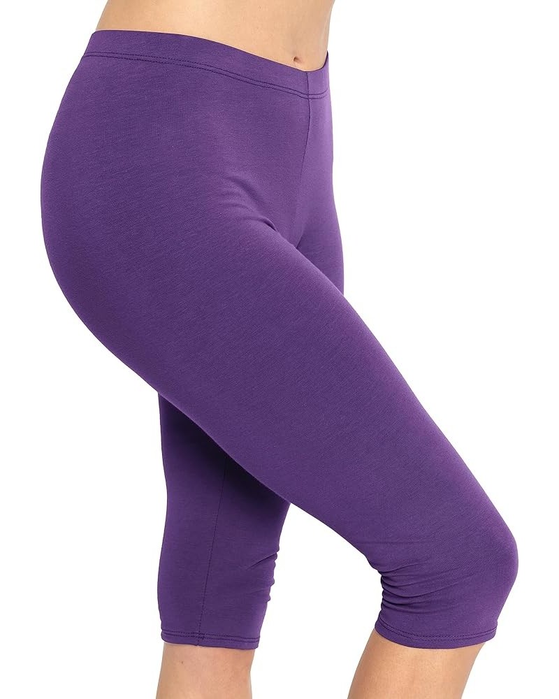 Women's Oh So Soft Plus Size Full and Knee Length Leggings | Small to 7X Knee Length Purple $10.80 Leggings