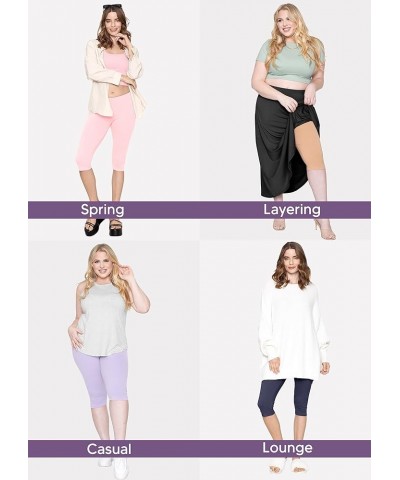 Women's Oh So Soft Plus Size Full and Knee Length Leggings | Small to 7X Knee Length Purple $10.80 Leggings