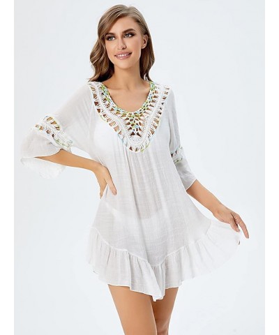 Women's Bathing Suit Cover Up for Beach Pool Swimwear Casual Crochet Dress Loose Tassel Cover Up Dress Multicolor $9.34 Swims...