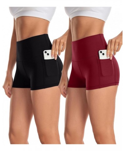 Women's 2 Pack Naked Feeling Buttery Soft Yoga Shorts - 3"/ 8" High Waist Workout Running Biker Shorts with Pockets 3" Shorts...