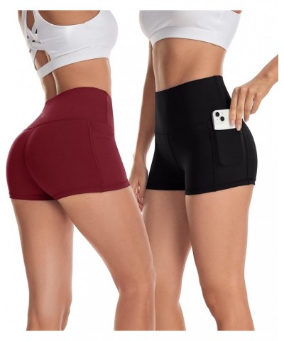 Women's 2 Pack Naked Feeling Buttery Soft Yoga Shorts - 3"/ 8" High Waist Workout Running Biker Shorts with Pockets 3" Shorts...