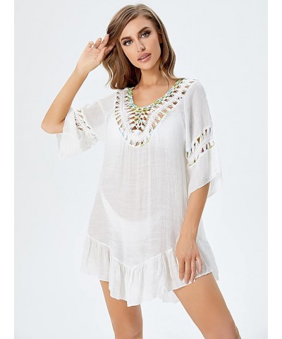 Women's Bathing Suit Cover Up for Beach Pool Swimwear Casual Crochet Dress Loose Tassel Cover Up Dress Multicolor $9.34 Swims...